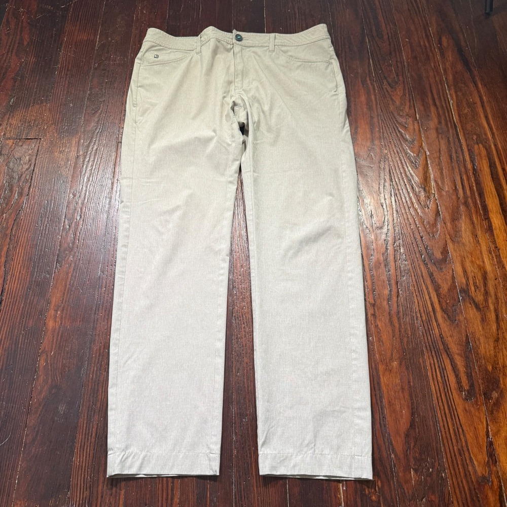 Linksoul Pants Mens 35x30 Khaki Straight Fit Casual Chinos Golf Stretch **READ**